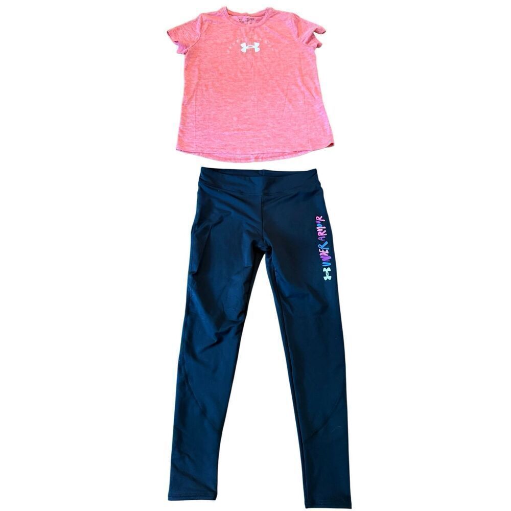 Under Armour girls youth xl leggings and tshirt bundle